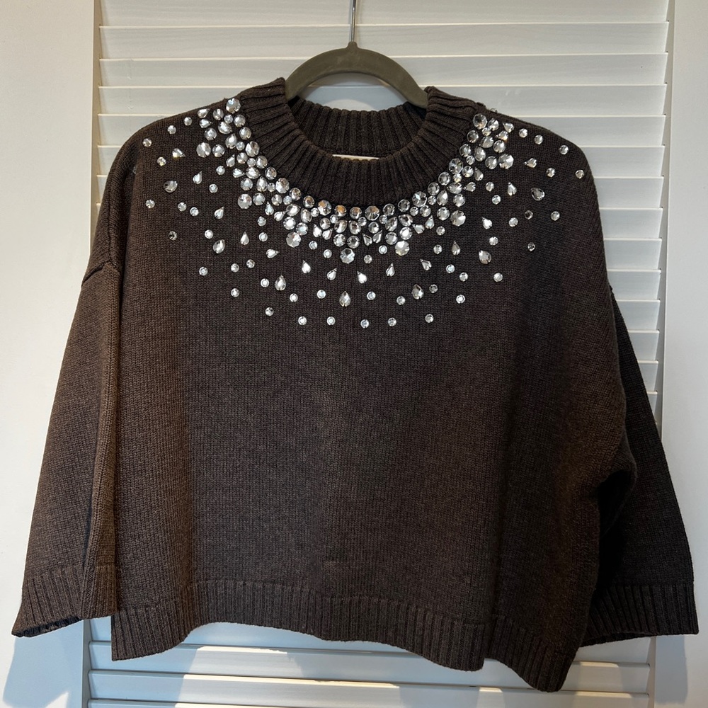 Embellished Grey Sweater
